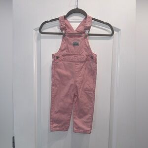 Levi’s pink girls railroad stripe cotton overalls size 24 months